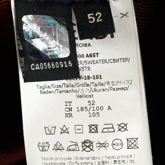 Fendi x Fila Navy Cotton-Blend Logo Stripe Pullover Hoodie - Picture 12 of 16